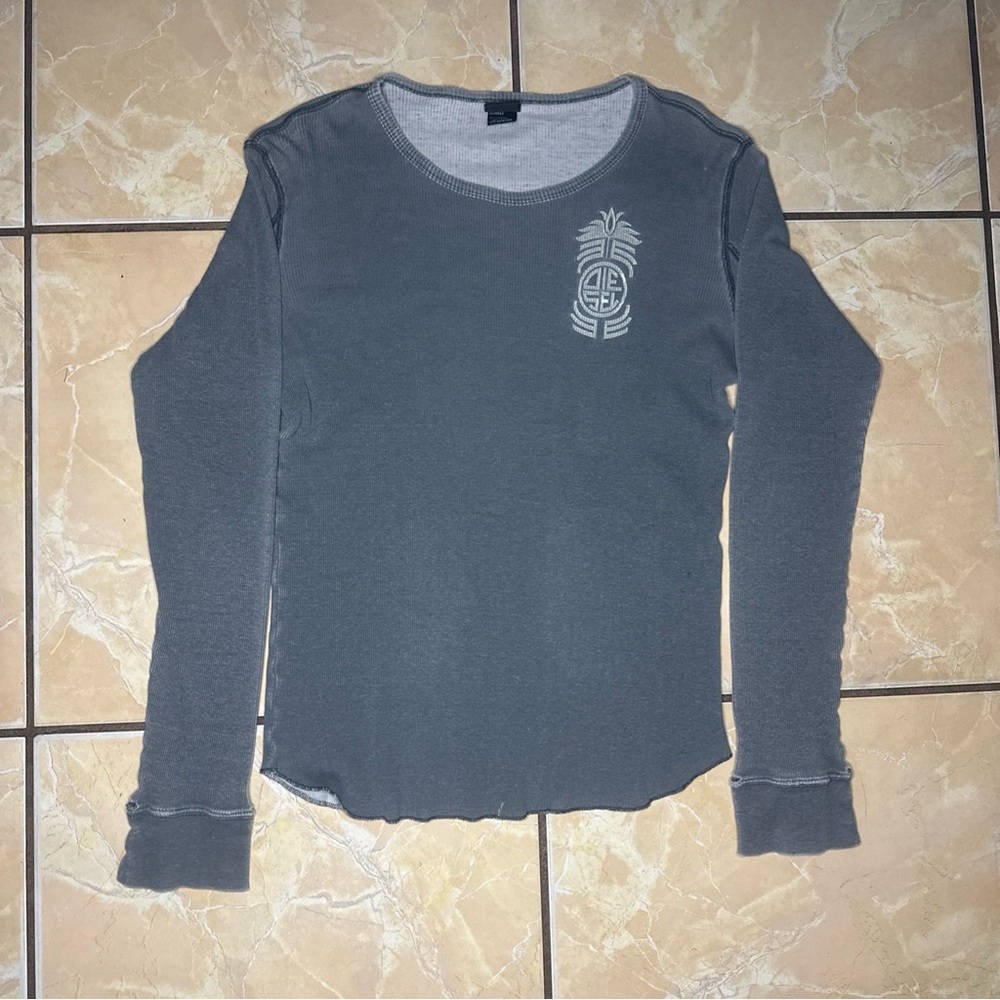 Diesel Brand Women’s Faded Long Sleeve Top Size Large Gray